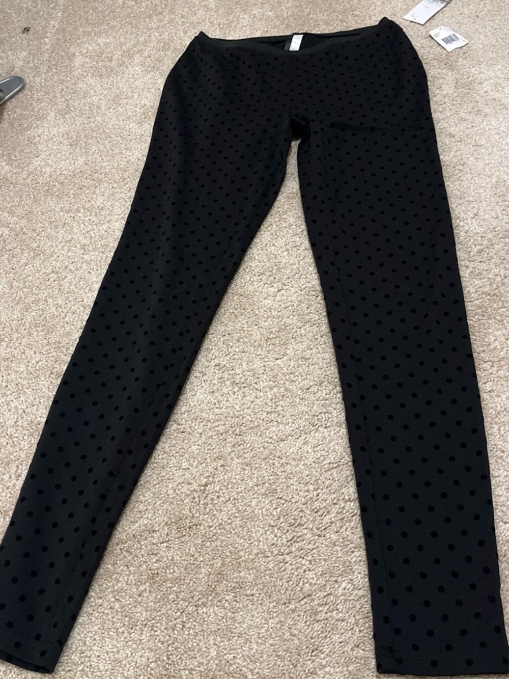 Kensie Black Polka Dot Leggings